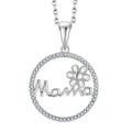 Oem S925 Sterling Silver Mama Mum Mom Love Zircon Pendant Jewelry Fashion Creative Mother'S Day Gift Necklace for Women