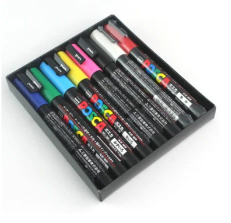Uni Posca Paint Marker Pen - Fine Point Uni Posca Paint Marker- Set of 8 (PC-3M8C) Multicolor