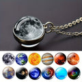 Glow-in-the-Dark Zodiac Pendant Necklace Starry Sky Glass Ball with Luminous Design Fashionable Jewelry N2112320