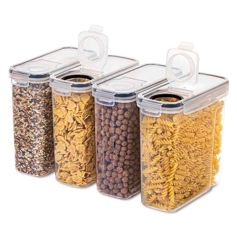 Grain Storage Box Transparent Plastic Insect-proof Bucket for Kitchen Grain Jar Empty High-quality Dry Food Rice Containers