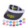 Wholesale Plain Colorful Transparent PVC Plastic Advertising Promotional Custom Logo Printed UV Protection Sun Visor Cap