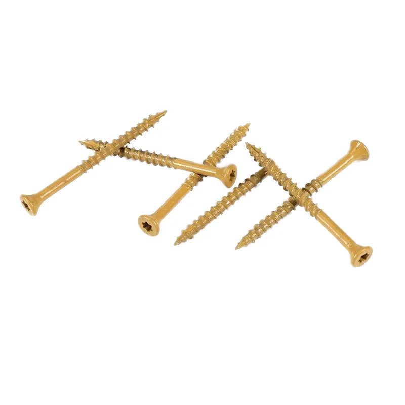 China Factory Wholesale Oval Head Wood Screws Type 17 Cutting Notch Flat Head Torx Square Drive Robertson Decking Screws Metric
