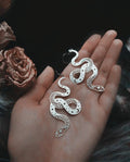 Exaggerated Gold & Silver Star Moon Pattern Earring Gothic Hollow Medusa Snake Earrings