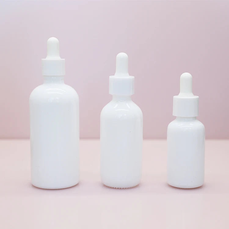 luxury 5ml 20ml 30ml 50ml 100ml glass original white round dropper bottle cosmetic essential oil serum bottle with white cap