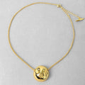 2024 New Simple Brass Gold-Plated Concave and Convex Irregular Three-Dimensional Hemisphere Pendant Necklaces Universal Jewelry