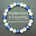 Wholesale Triple Protection Natural Stone Bracelet Lapis Lazuli White Turquoise Beaded Bracelet for Men and Women