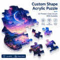 CNAWO Custom Clear Acrylic Jigsaw Puzzle UV Printed Irregular Shape Promotional Gift OEM Manufacturer