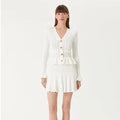 A9642 New Arrivals Autumn Vintage Knit Cotton Dress White Long Sleeve Slim Elegant Casual Women Dress