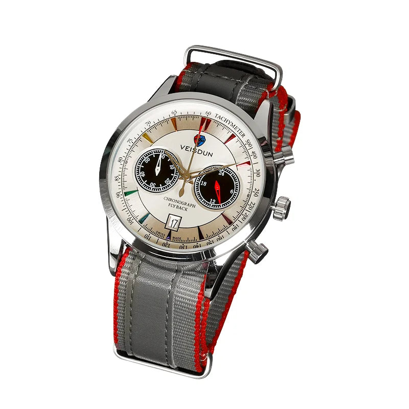 Men's Fashion Sports Quartz Watch with 20mm Stainless Steel Band Waterproof Round Digital Display Miyota Movement