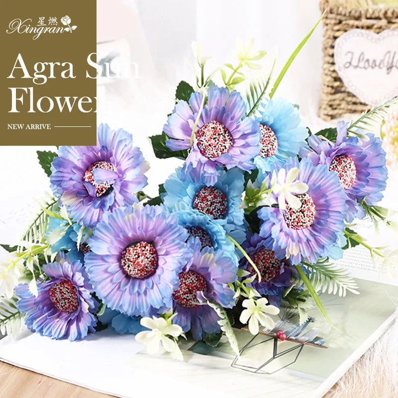 OX359 Wholesale Mini Bridal Bouquet Wedding Flower Real Touch Artificial Silk Gerbera Daisy Flower Brides Flower Bouquet