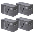 Water Resistant 3-Sided Dual Zippers Storage Tote Moving Organizer Bag 6 Pack Different Sizes Storage Bag Camping for Clothes