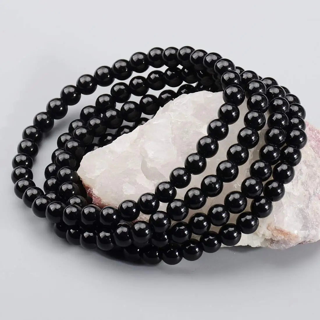Wholesale Classic Natural Stone Beaded Bracelet Black Tourmaline 6mm 8mm 10mm Gemstone Unisex Fashion Jewelry