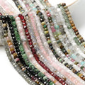 Wholesale 3*2mm Natural Faceted Agate Quartz Moonstone Rondelle Loose Beads for Jewelry DIY