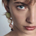 New ZA Acrylic Dangle Earrings Long Tassel Resin Metal Gold Plated Color Drop Earrings Jewelry for Women Party Accessories