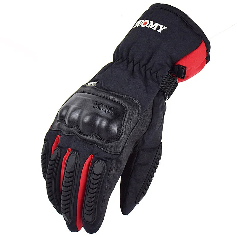 SUOMY Men Winter Waterproof Cycling Gloves Outdoor Sports Motorbike Ski Touch Screen Fleece Gloves Non-slip Warm Full Fingers