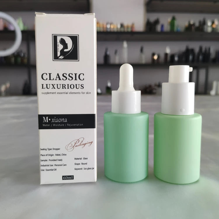 OEM/ODM Frosted Flat Shoulder Glass Serum Dropper Bottles Colorful for Eye Drop Use