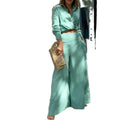 New Autumn Set with Elegant Casual Solid V-neck Loose Pants Fashion Suit