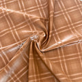 Factory PFAS FREE 4 Way Stretch Brushed Backing Faux Pu Leather Plaid Pattern Faux Leather Fabric for Garment and Skirts