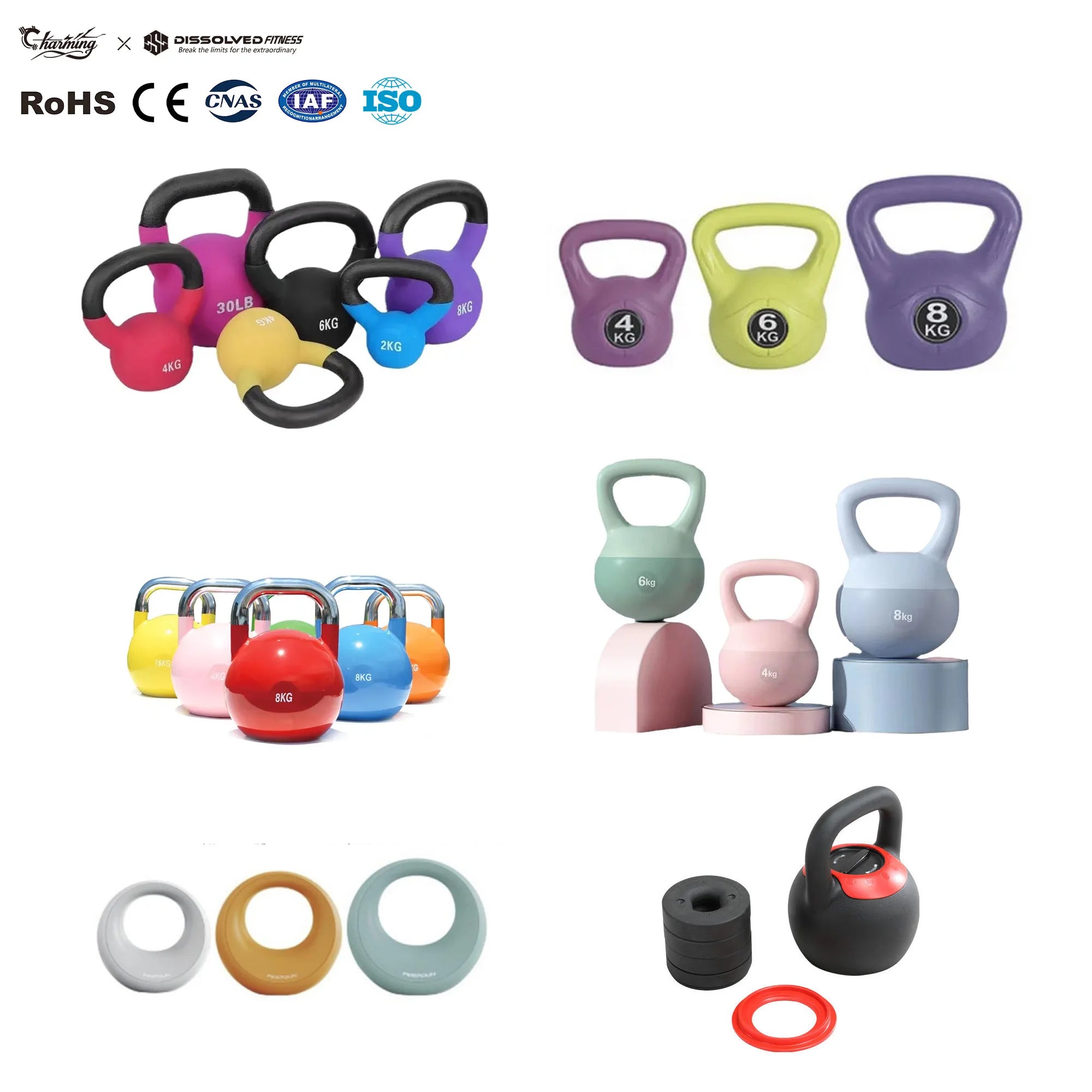Factory Wholesale Design Gym Competition Adjustable Fitness Rubber & PVC Soft Kettlebell Set for Home Use 3-10KG