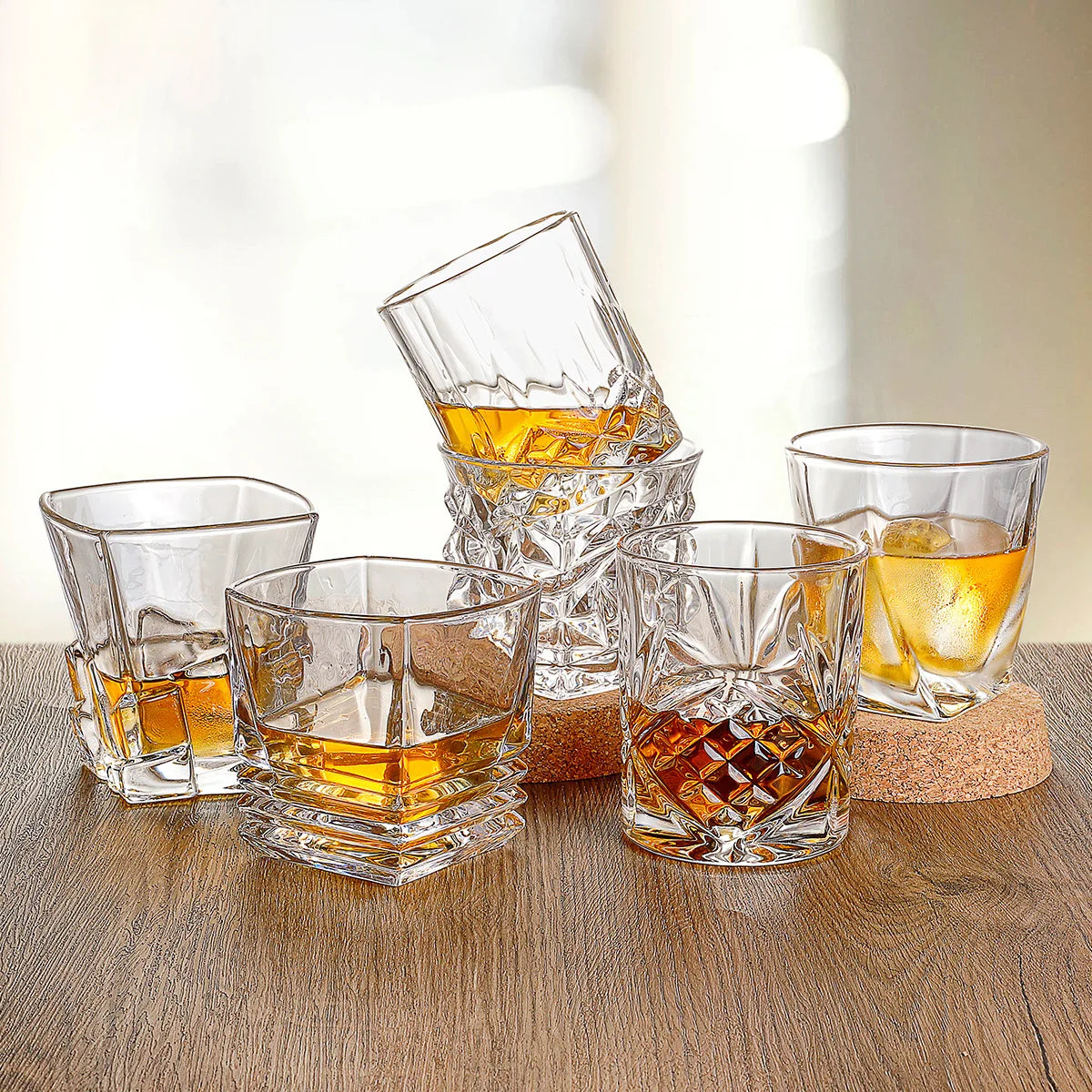 Wholesale Custom Gift Box Packing logo Thick Bottom Crystal Brandy Wine Glasses Cup Whiskey Glass