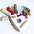 White Sage Palo Santo Organic Home Smudging Kit Amethyst Cluster Dragons Blood Sage Chakra Rose Incense Aromatherapy Diffuser