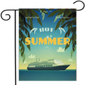 Promotional Product Hot Sale 30x45cm Linen Garden Flags Double Sided Burlap Summer Season Seaside Custom Garden Flag