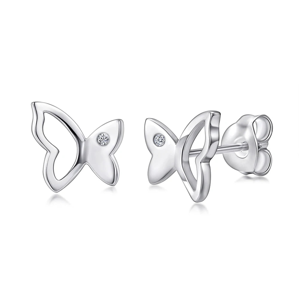 Wholesale Minimalist Earrings Zirconia Jewelry Butterfly Studs Earring for Women