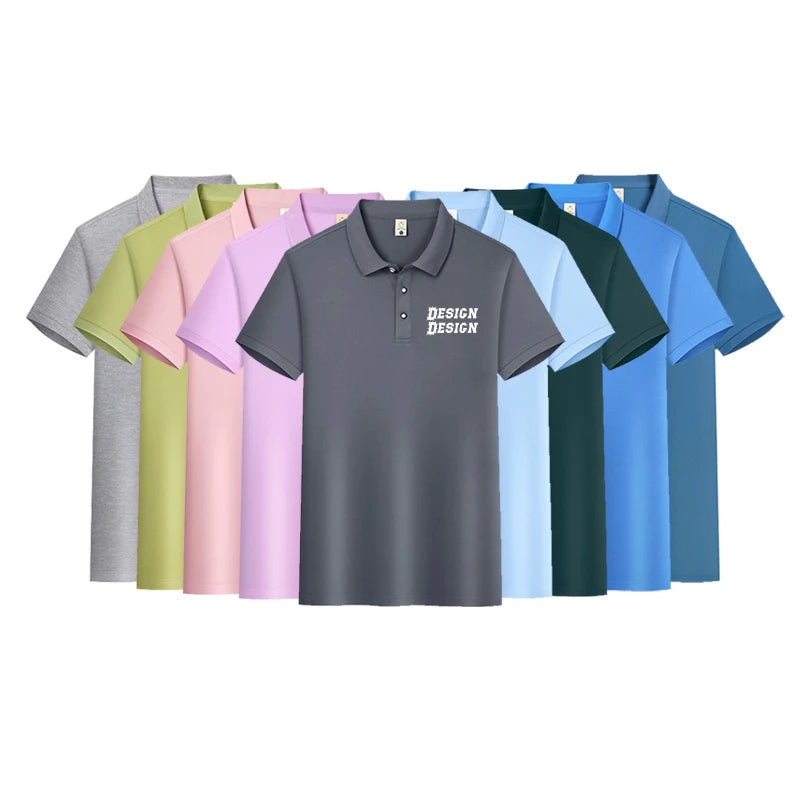 Wholesale Men Slim Fit Polo Shirt for Men Women Unisex Custom logo Silk Screen Printing Polyester Polo Golf Shirt