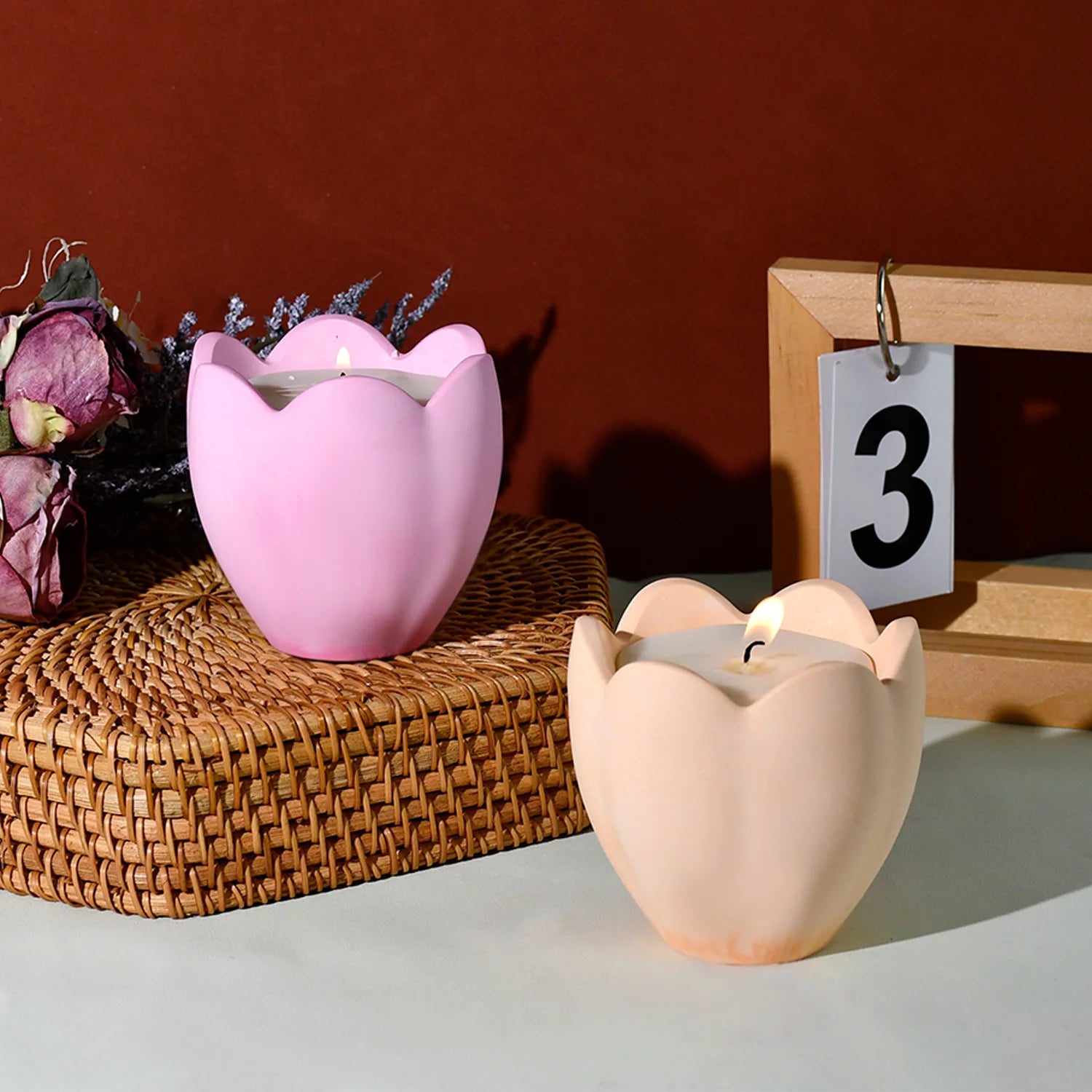 Diy Glue Mold 6 Petals Aromatherapy Candlestick Silicone Mold Candle Plaster Mold