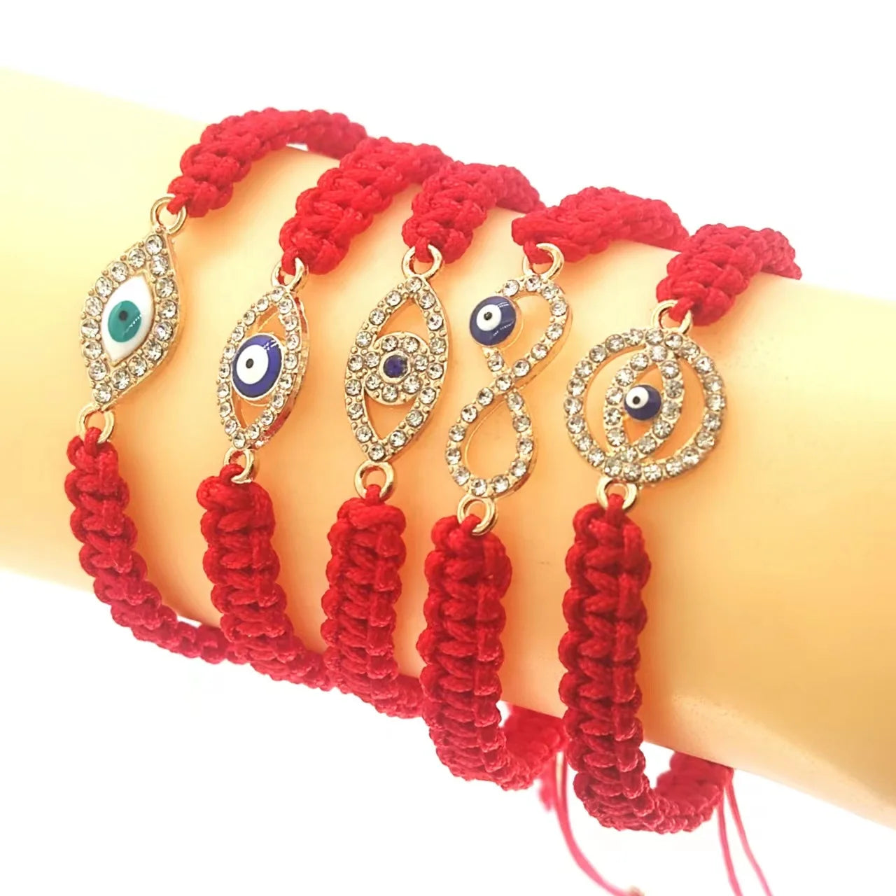 KDC799 Wholesale Fashionable Adjustable Red Rope  with Evil Eye Beaded Style for Gift Occasions