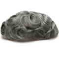 AU Customized Brazilian Hair Male Human Hair Wig Mens Toupee Hair Unit V-loop 1B80# Full Pu Replacement System Toupee for Men