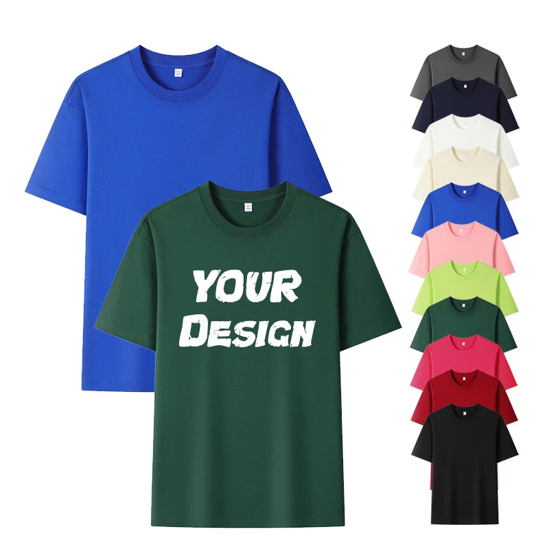 100% Cotton Cropped T-Shirt for Men Heavy 230GSM Drop Shoulder Oversized Screen Printing Graphic Knitted Design Blank