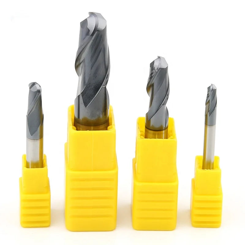 BWIN 5mm Solid Carbide End Mills Tools Coated 2 Flutes Ball Nose Milling Cutter for Stainless Steel