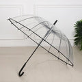Custom Logo Printed 16 Ribs Transparent Umbrella Promotional Gift Semi-Automatic Clear Windproof Straight Umbrellas