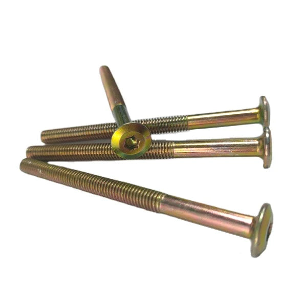 Half Thread Gold Color Zinc Plated Flat Round Head Inner Hexagon Galvanized Screw for Furniture