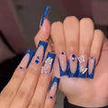 Mixed Color Custom Press on Nails Wholesale Artificial Fingernails ABS Full Cover Coffin False Nails Pre-designed 24 Pcs/Box