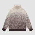 Custom Logo Jacquard Knitwear Pullover Gradient Color Fashion Men Clothes Knitted Knit Turtleneck Sweater Men