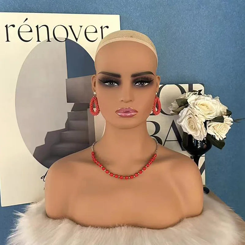 Fashion PVC Mannequin Head for Wigs With Makeup