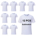 US Warehouse Unisex Tshirts for Adults Sublimation Blank T Shirt White Polyester Plain White Tshirt Men for Sublimation