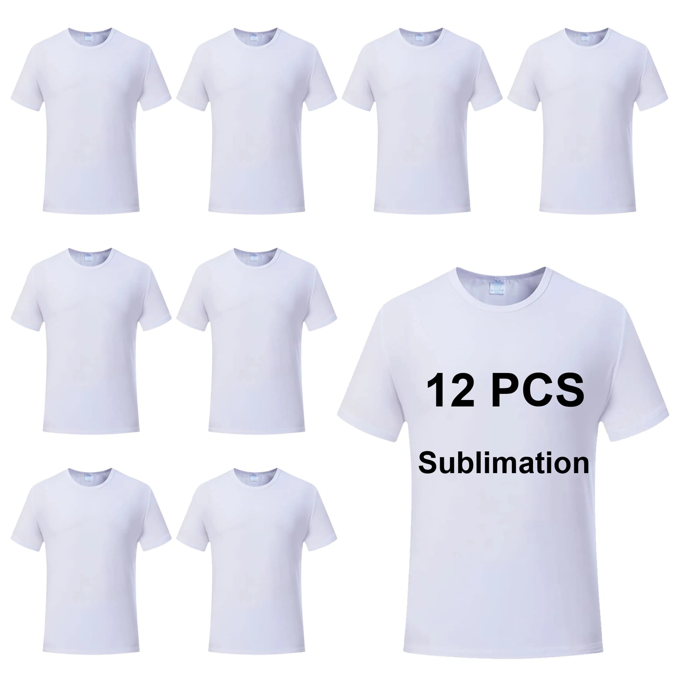 US Warehouse Unisex Tshirts for Adults Sublimation Blank T Shirt White Polyester Plain White Tshirt Men for Sublimation