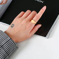 Minimalist 18K Gold Plated Personalized Signet Ring Stainless Steel Hand Ring Christmas Party Gifts for Her