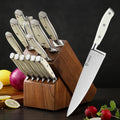 High Carbon Stainless Steel With Ergonomic Handle 14 PCS Block Pro Kitchen Knife Sets