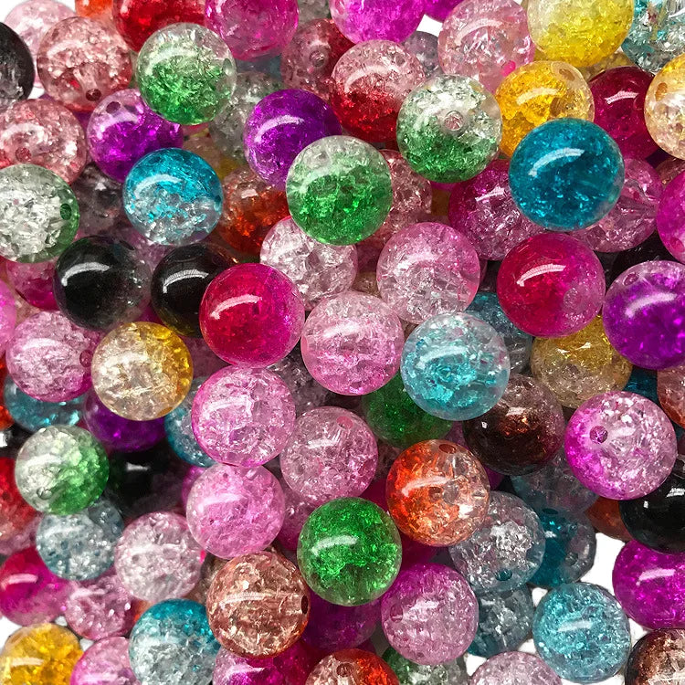 Factory Hot Selling 8mm Round Mixed Color Glass Bead Crystal Lampwork Friendship Bracelet Making Kit Jewelry Supplies