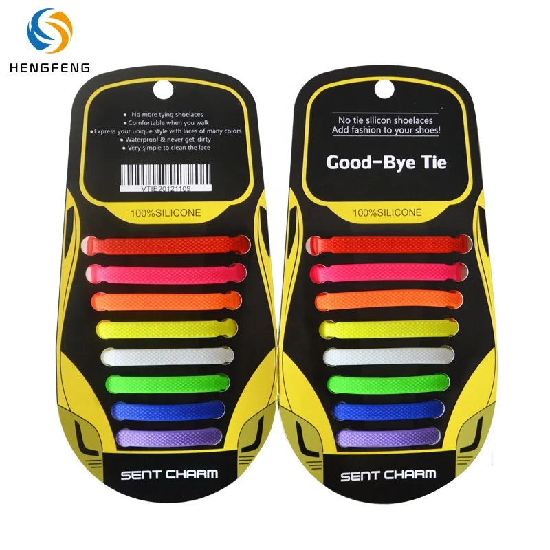 New Packaging No Tie Elastic Silicone Shoe Laces Sneaker Without Shoelace