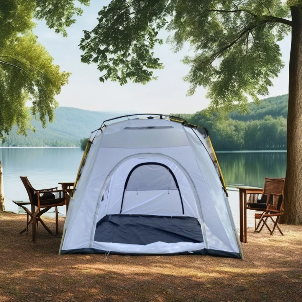 Durable Outdoor Automatic Quick Opening Camping Tent Oxford Fabric Fiberglass Pole 5-Person Free Set Travel Sunshade Rest Tent