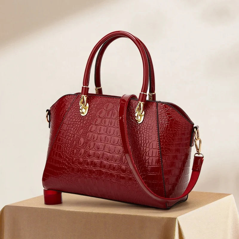 2026 Crocodile Pattern Handbags for Women Pu Leather Satchel Bag Crossbody Shoulder Bag Ladies Zipper Tote Purse Top Handle Bags