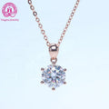 Fine Women Jewelry D VVS  2 Carat Moissanite Necklace 14k/18k Solid Rose Gold Custom Moissanite Pendant for Wedding Engagement