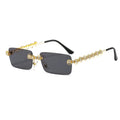 Fashion Vintage Rimless Bling Rhinestone Diamond Trendy Women Men Shades Sun Glasses Sunglasses 2021