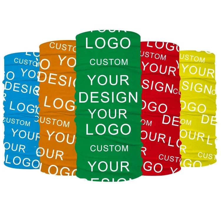 Custom Design Printed logo Seamless Tube Tubular Bandana Scarf Face Cover Neck Gaiter for Sports