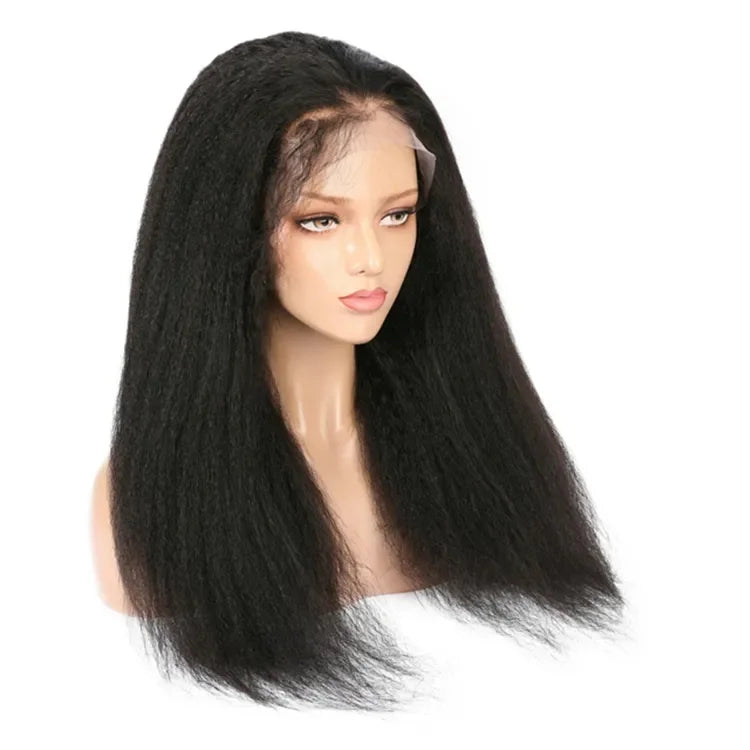 ELI Kinky Straight Brazilian Human Hair 13x4 Lace Front WigVirgin Hair Lace Wig for Black WomenPre Pluck Lace Wig